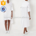 Nova Moda Branco Algodão Camisa Oversized Vestido Fabricação Atacado Moda Feminina Vestuário (TA5288D)